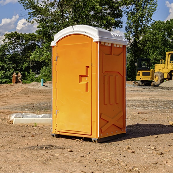 how often are the portable restrooms cleaned and serviced during a rental period in Federal Dam MN